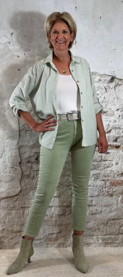 164054. Bibi sehr sucre blouse streep lindegroen