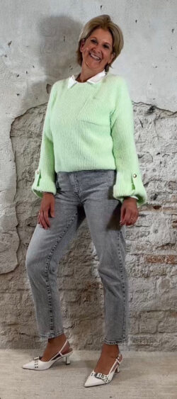 164252. Femmy chunky lente trui lime