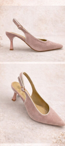 CH937. Suedine slingback blush