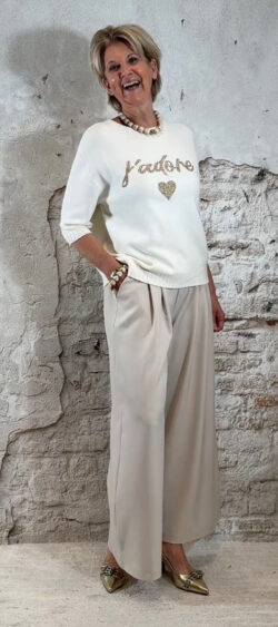 167002. Ailan pullover j’adore korte mouw buttermilk