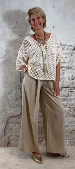 169825. Bibi gehaakte oversized pullover ecru