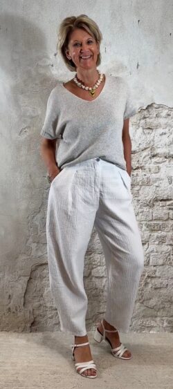 173107. Elza mousseline stitch broek wit