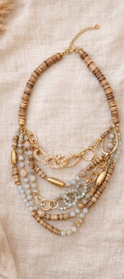 170155. Sil ibiza multilayer kralenketting