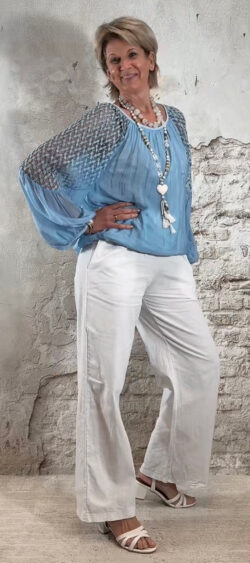 171836. Ailan zijden ballontop met kant lichtblauw (24 maart op voorraad, je kunt al bestellen)