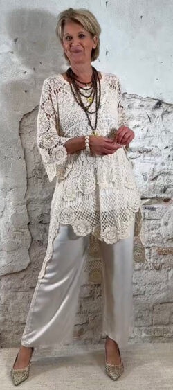 172151. Floor gehaakte tuniek ecru (24 maart op voorraad, je kunt al bestellen)