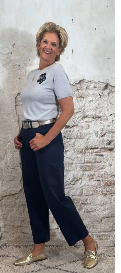 Ballon broek in donkerblauw, met stretch