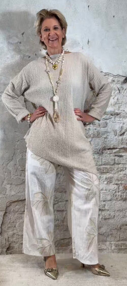 168368. Indy oversized viscose mousseline asy shirt zand