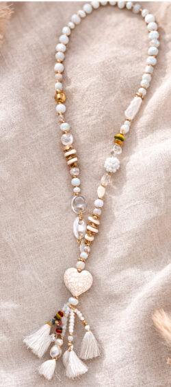 171875. Sil ibiza ketting heart stone white