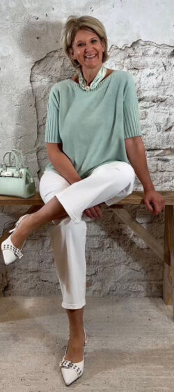 168371. Indy pullover boothals korte mouw menthol