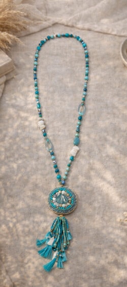 168509. Sil Ibiza ketting shell turquoise (10 maart op voorraad, je kunt al bestellen)