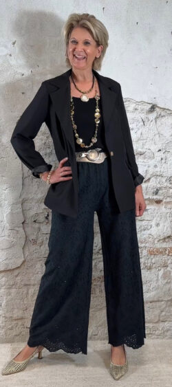 Broderie broek zwart Floor