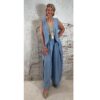 Crêpe gilet dames jeansblauw hoe valt en styling