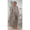 jogger dames panterprint beige leopard elastische tailleband katoen stretch comfy