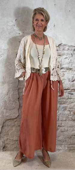 Wijde crêpe broek terra Len