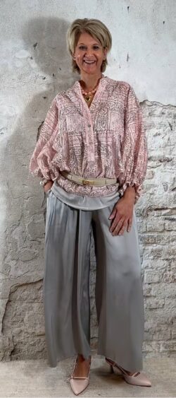 ibiza blouse dames licht roze paisley ballonmouw luchtig wijde zomerblouse ibiza stijl