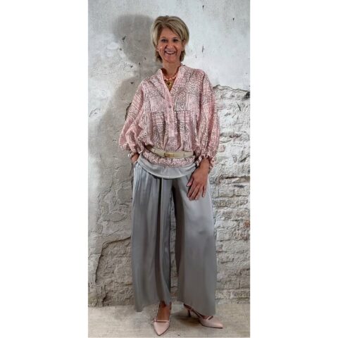 ibiza blouse dames licht roze paisley ballonmouw luchtig wijde zomerblouse ibiza stijl