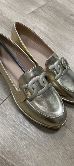 Gouden loafer met gesp - maat 36