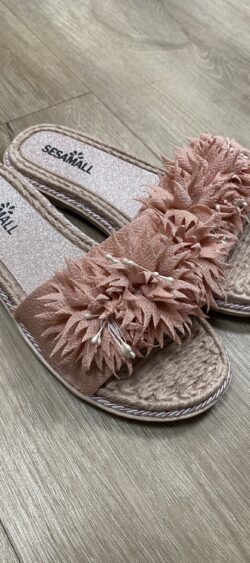 Ibiza slipper flower roze - maat 36