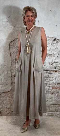 Maxi shirt dress mouwloos zand Floor