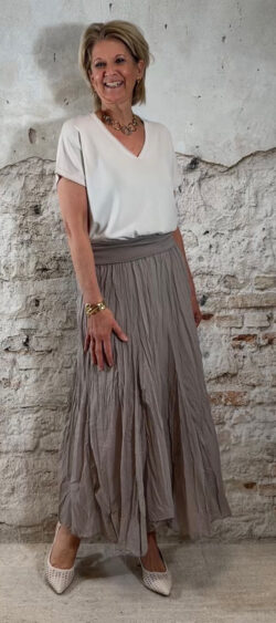 Dun gebreid truitje v-hals beige Bibi-179255