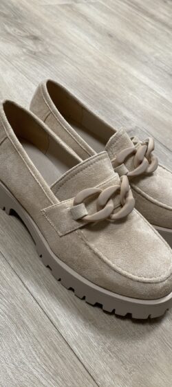 Suedine loafers beige - maat 40