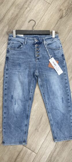 OUTLET LIVE - capri jeans button light blue maat XS/34