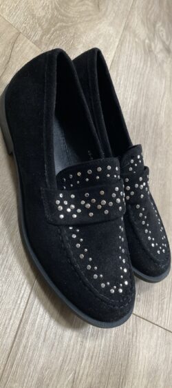 Loafer met studs zwart -