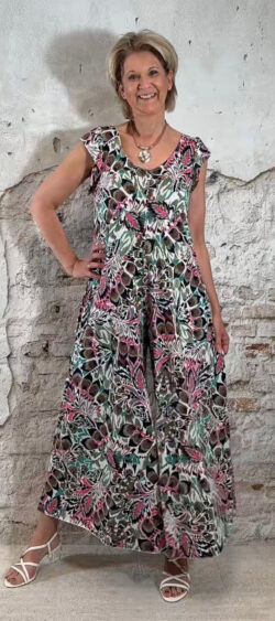 Wonderjumpsuit Peacock roze/khaki Len 178452
