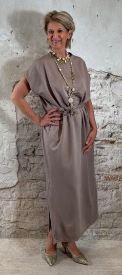 Maxi shirt dress taupe