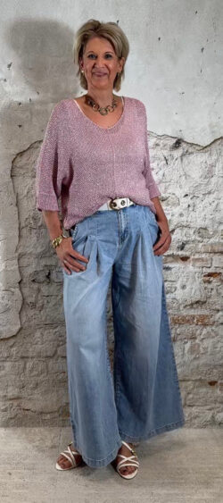 Lurex vlindertrui lila/roze Ailan