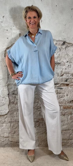 Lyocel oversized jeans blouse Evy 179317