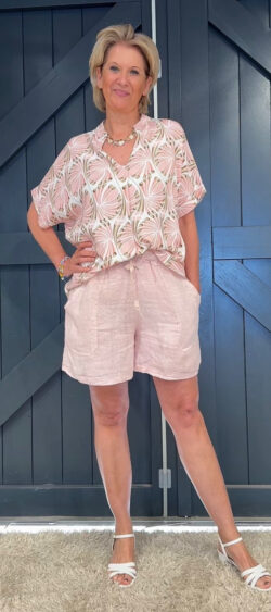 Deal print blouse roze