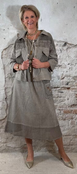 Casual cotton blouse/jasje taupe Elza (5 mei op voorraad, je kunt al bestellen)