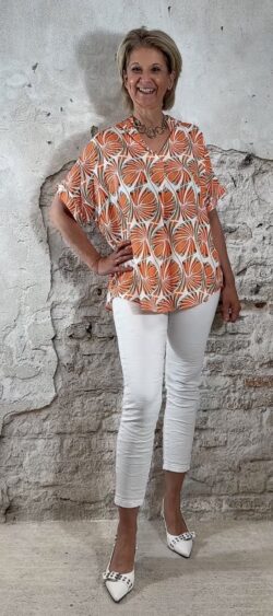 Deal print blouse oranje