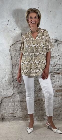Deal print blouse zand
