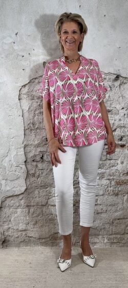 Deal print blouse pink