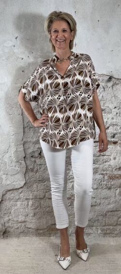 Deal print blouse bruin