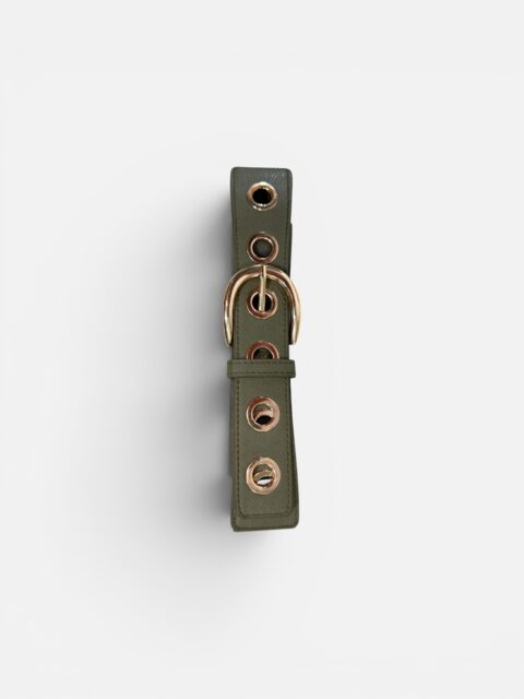 Elastische fashion riem khaki