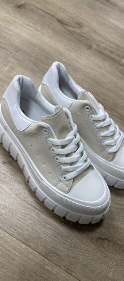 Canvas lage sneaker beige - maat 36