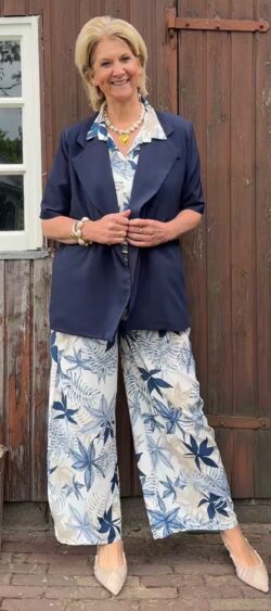 Blazer met korte mouwen donkerblauw - Floor 179739