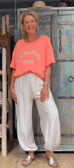 LAATSTE! Sweater korte mouw paris flash orange - Ailan 180272