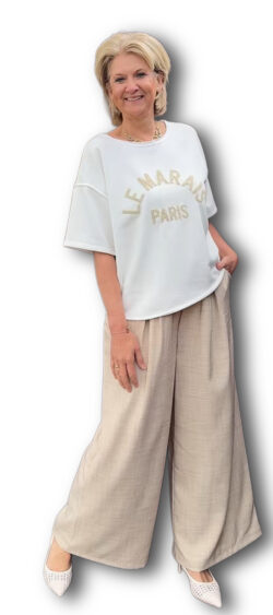 Sweater korte mouw Paris off white - Ailan 180271