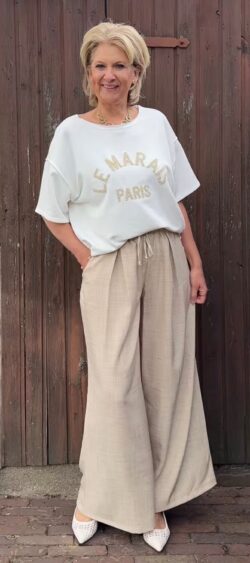 Sweater korte mouw Paris off white - Ailan 180271