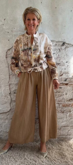 Katoenen blouson Venice camel - Evy 180132✔️