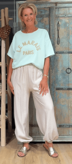 Sweater korte mouw paris mint - Ailan 180268