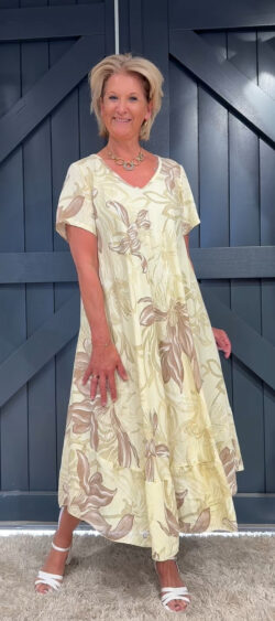 PRE-ORDER NOW! A-lijn zomerjurk flower geel - Ailan 181922