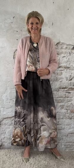 LAATSTE! Mohair vest met rits oud roze - Evy 164037