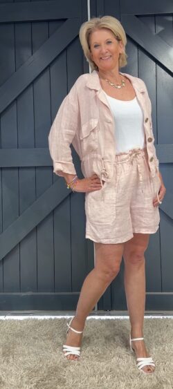 Linnen blouson roze Evy 179361