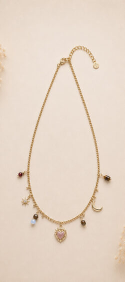 Ketting met bedels bruin/goud Sil - 182757