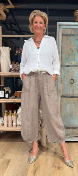 Linnen blouse wit - Evy 185353 (7 juli weer op voorraad, je kunt al bestellen)